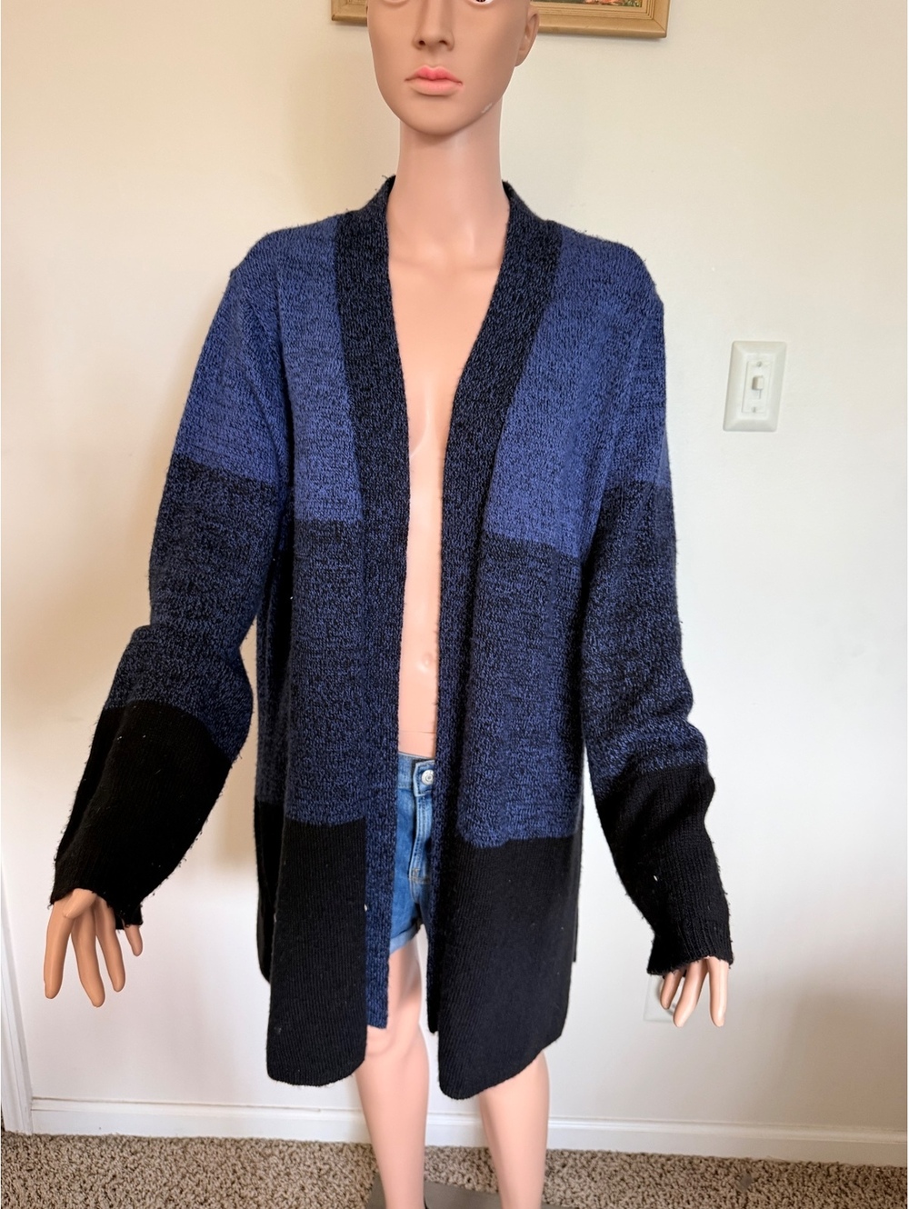 Karen Scott Women's Colorblock Open Front Cardigan Sweater 2